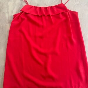J. Crew Red Ruffled Sleeveless Camisole